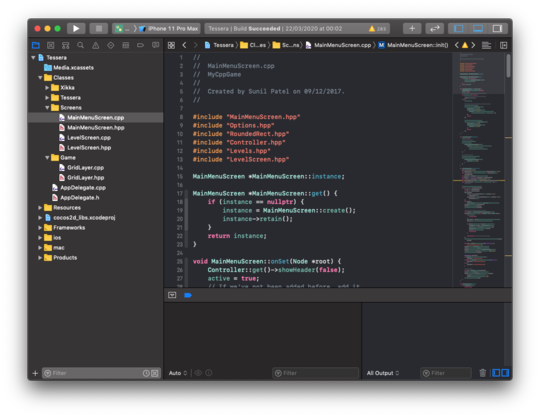 Cocos2d-x in Xcode