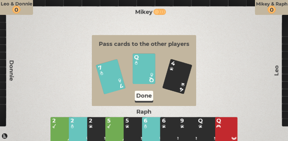 Passing cards